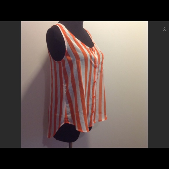 4/$10 bundle Timing Striped Orange and White Tank - Picture 2 of 3